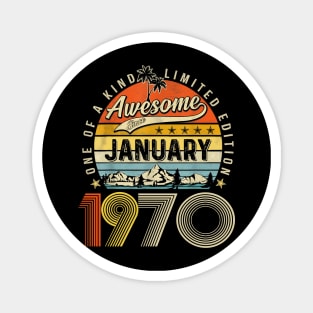 Awesome Since January 1970 Vintage 53rd Birthday Magnet